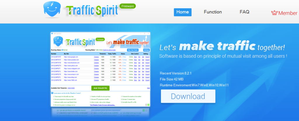 traffic spirit website traffic generator